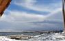 The View Isle of Lewis Lodges covered in snow