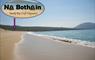 Na Bothain, Sandy Bay Wigwams ® beach & sign pointing to location