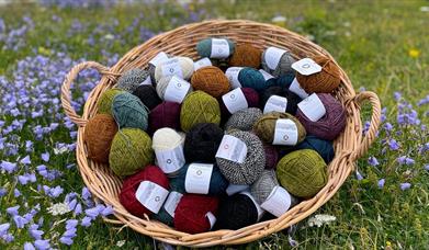 The Birlinn Yarn Company basket of wool